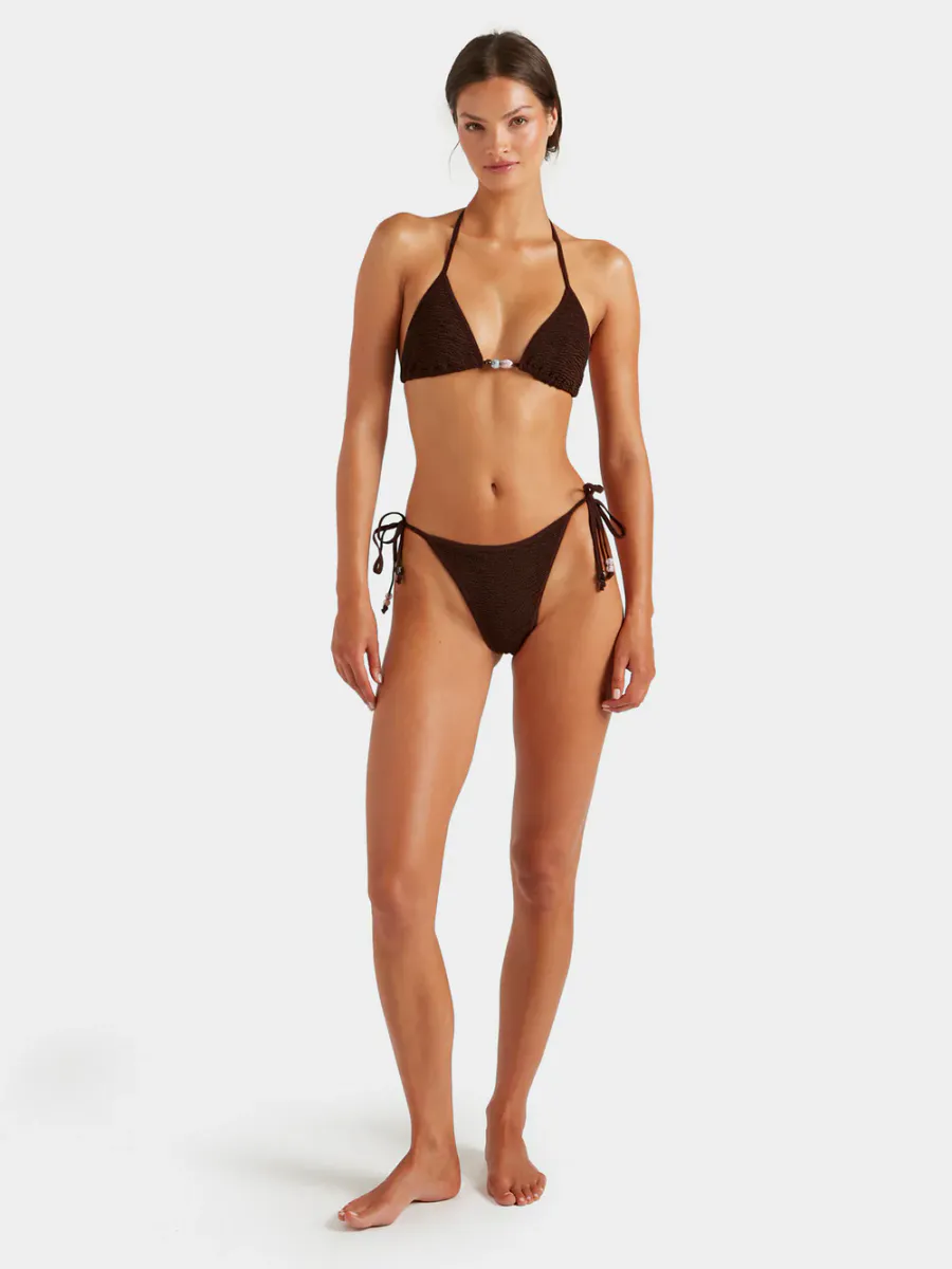 Gina Beaded Bikini Metallic Chocolate- Hunza G