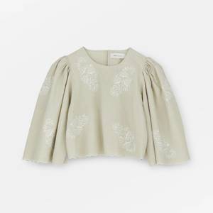 Bilde av Devi Blouse Cloud Grey/Off White Embroidery - 