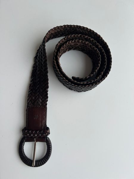 Hovedbilde Belte flettet skinn 5 cm  -Mørk brun - 90 cm ...